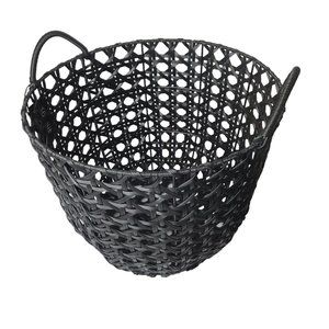 NEW NWT Kensie Storage Basket Tote Hamper Organizer Bin Woven Black 16" Tall